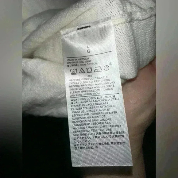 Banana Republic Organic Cotton Short Sleeve Sweater Polo Cream Large - Picture 4 of 4